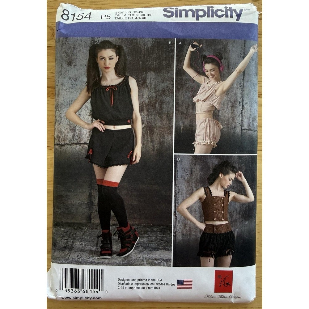 Simplicity Karen Fleisch Designs Misses' Camisole Tops Shorts‎ Bloomers Pattern